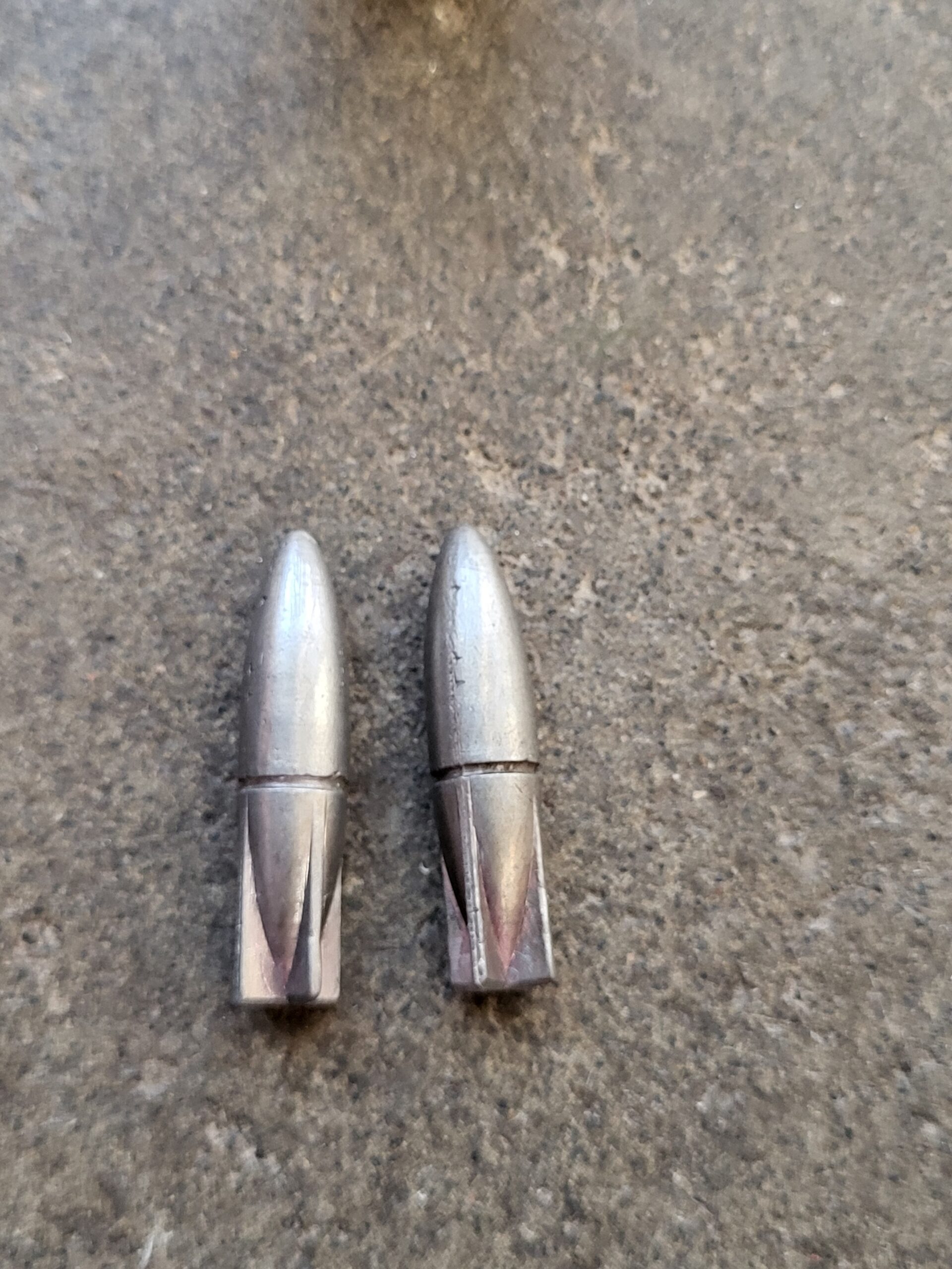 lot of 2 experimental fin projectiles for .30 cal
