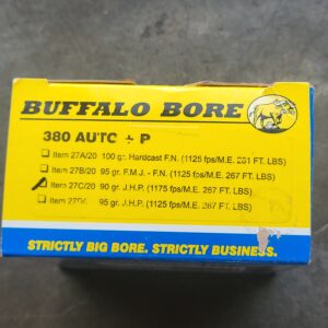 380 auto +p 90grn jhp buffalo bore