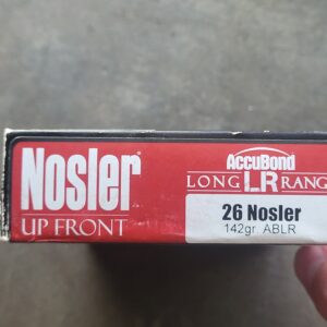 Partial 14 round plus 6 brass box of 26 nosler 142grn ABLR