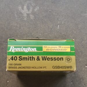 40 S&W 180grn golden saber bonded brass jacketed HP