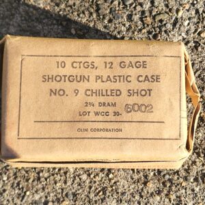 sealed 12 gauge number 9 chilled shot paper box