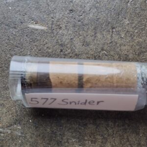 Paper cased .577 Snider with plastic protective case